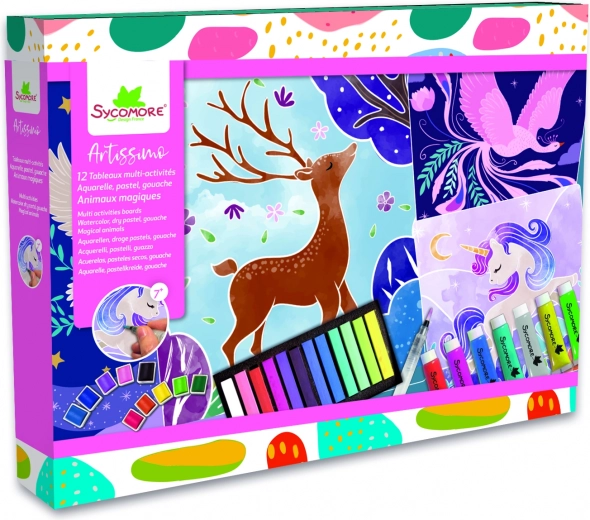 Artissimo XXL set creativo – acquerello, pastelli e colori acrilici: animali magici