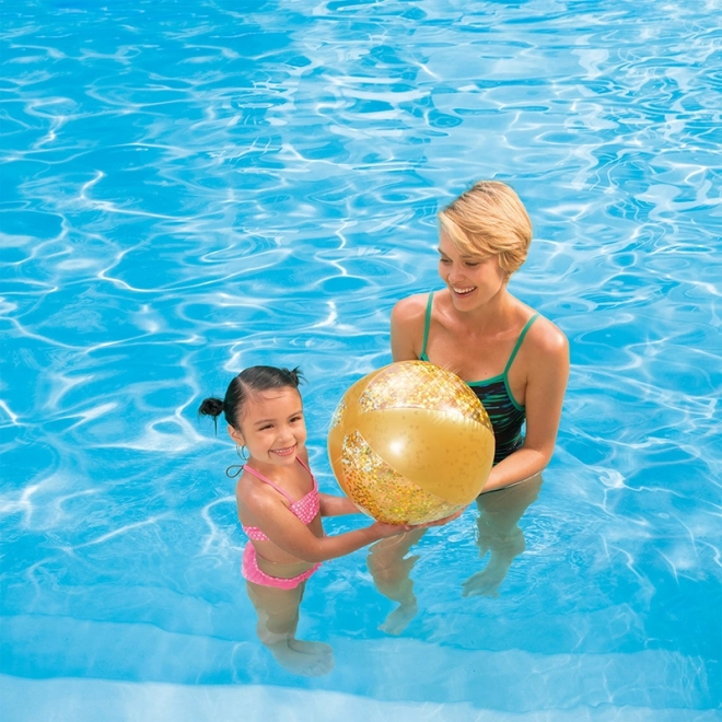 Pallone gonfiabile con glitter giallo, 51 cm