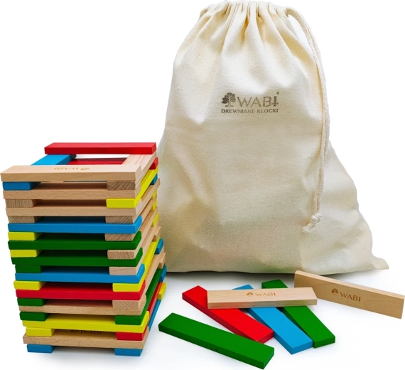 Tessere da costruzione in legno WABI Planks 12 cm – set 100 pz