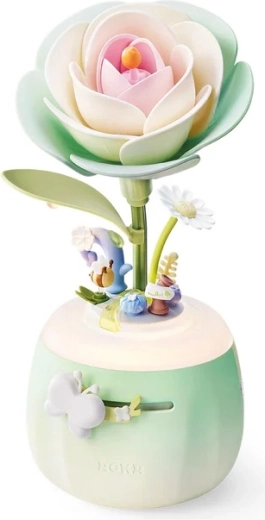 RoboTime puzzle meccanico 3D fai-da-te lampada da notte camelia verde