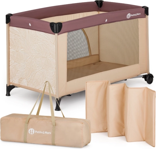 PETITE&MARS lettino da viaggio Nyja urban jungle sand