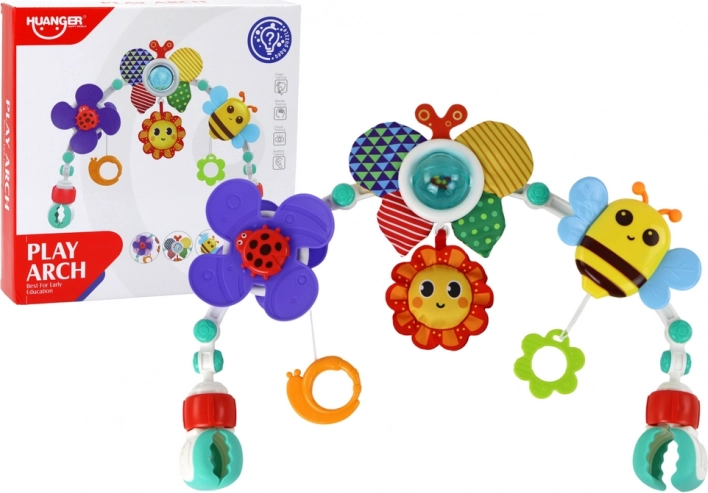 Gancio universale per lettino e passeggino con giocattoli Farfalla e Ape