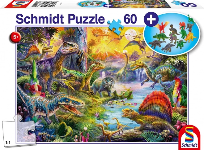 Puzzle dinosauri 60 pezzi con regalo figurine – SCHMIDT
