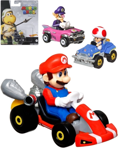 Mattel Hot Wheels Mario Kart macchinina in metallo con personaggio - 1 pezzo