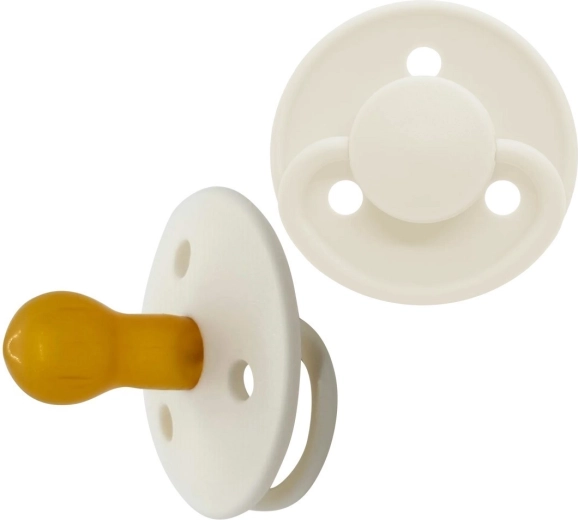 Ciuccio rotondo Mininor in lattice Snowberry, 2 pz, 0m+