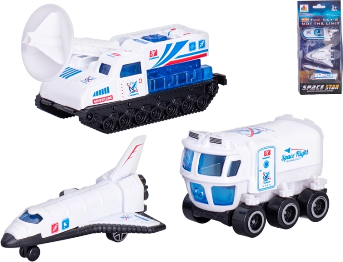 Veicoli spaziali in metallo a ruota libera – set da 3 pezzi