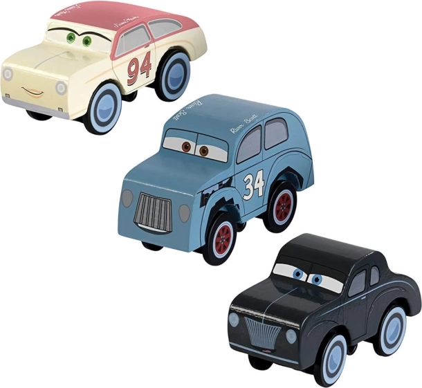 KidKraft Disney Cars – Set di 3 macchine da corsa in legno
