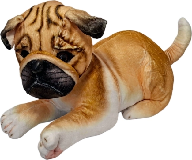 Cane carlino di peluche marrone-beige - 1 pezzo