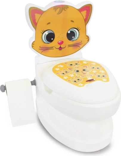 Vasino per bambini JAMARA a forma di gattino con suono dello sciacquone e portarotolo