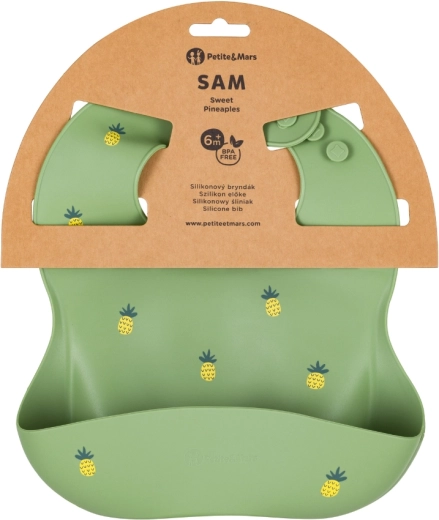 Petite&Mars bavaglino in silicone Take&Match Sweet Pineaples 6m+