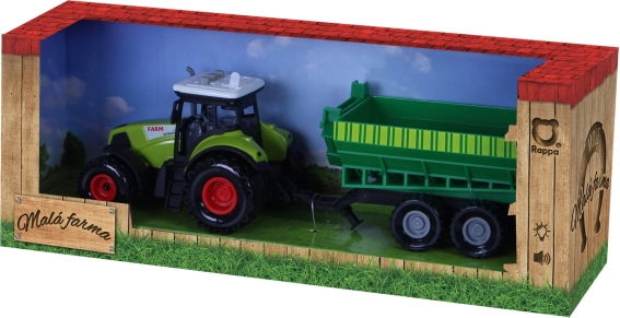 Trattore di plastica con suoni e luci con rimorchio – La mia piccola fattoria