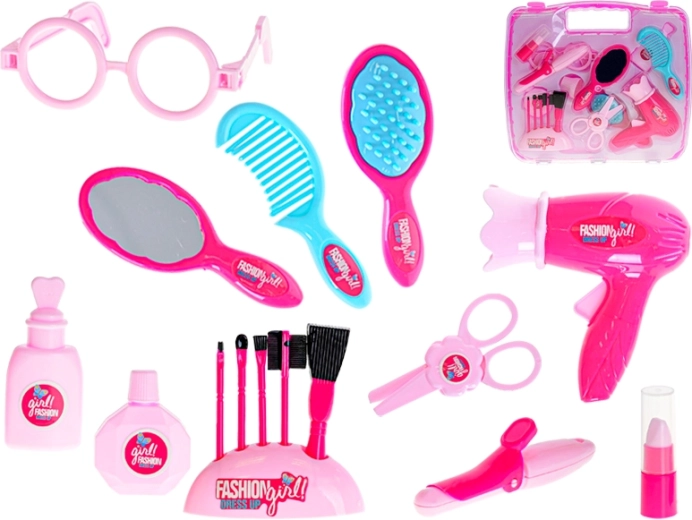 Set da parrucchiere 17 pezzi in valigetta per bambini