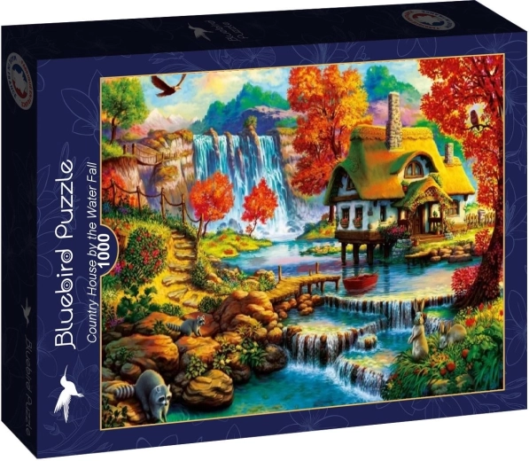 Puzzle Bluebird Casa di campagna vicino alla cascata 1000 pezzi