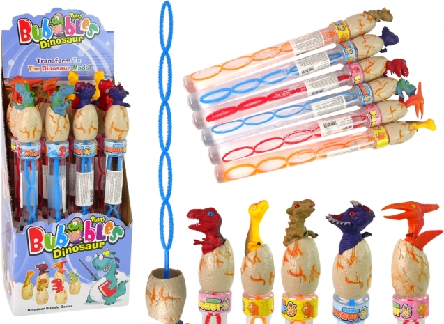 Bacchetta per bolle di sapone a tema dinosauri 34 cm – colori assortiti