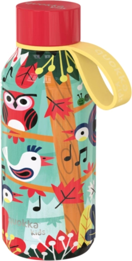 Borraccia termica in acciaio inox Quokka Kids Solid Birds con laccetto 330 ml
