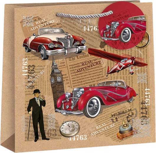 Argus borsa regalo auto d’epoca rossa 24 × 24 × 11 cm - 1 pezzo