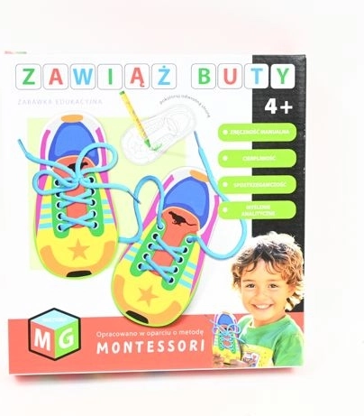 Gioco educativo Montessori: allaccia le scarpe