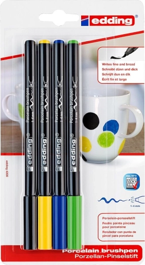 Pennarelli per porcellana Edding 4200, set colori freddi, 4 pz