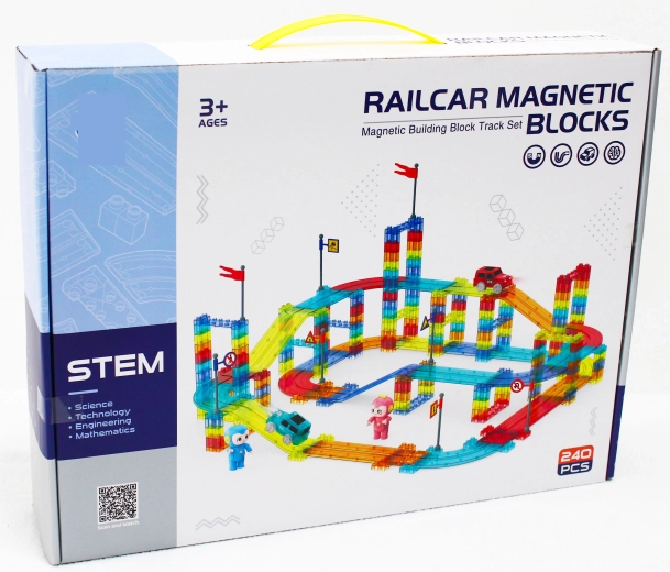 Pista da corsa magnetica 240 pezzi con macchinina elettrica