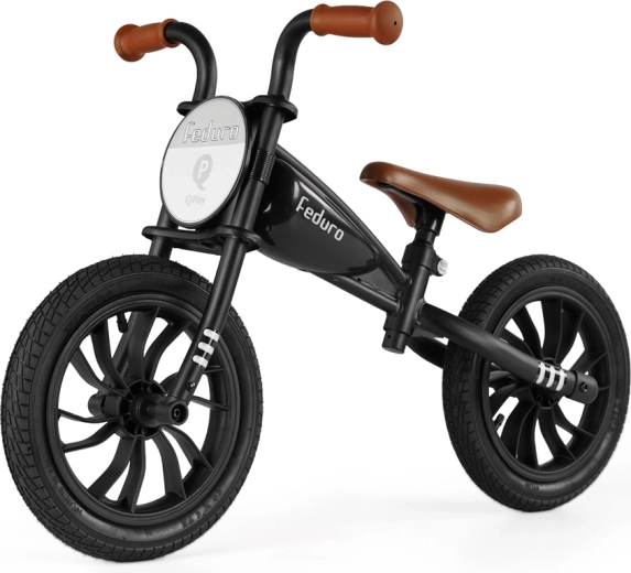 Bici senza pedali Qplay Feduro nera per bambini 3–6 anni