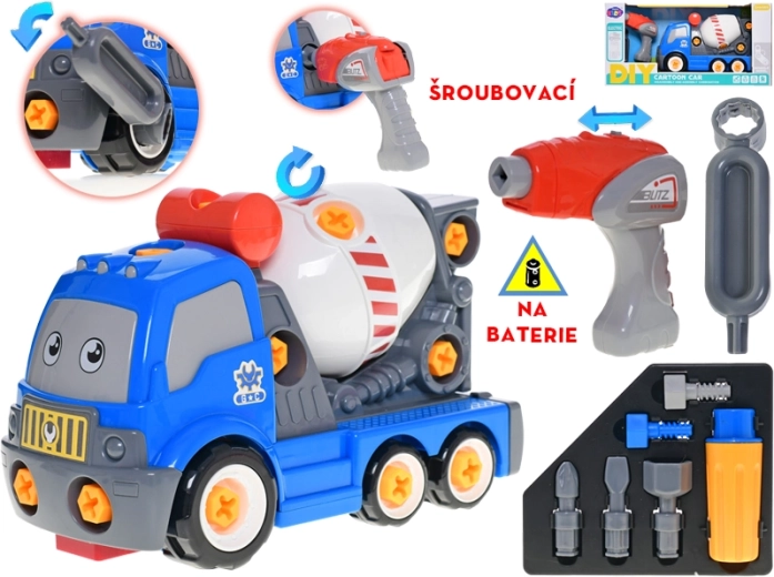 Betoniera da costruzione interattiva 28 cm con trapano a batteria