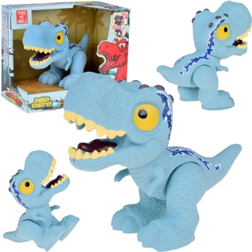 Figura di dinosauro velociraptor blu con arti mobili