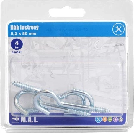 Gancio per lampadario 80 × 5,2 mm lucido (4 pz)