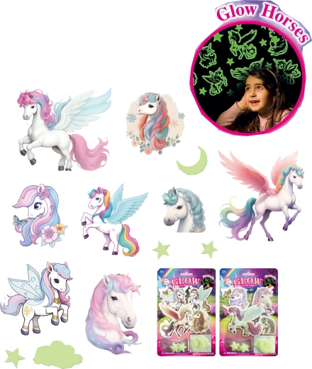 Adesivi luminosi luna, stelle e unicorni per la cameretta