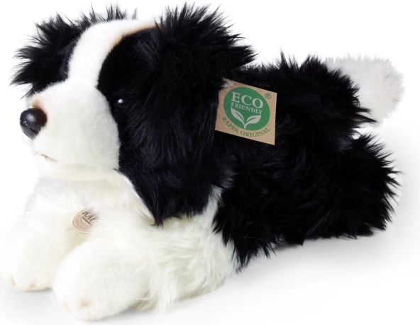 Cane di peluche Border Collie sdraiato ecologico