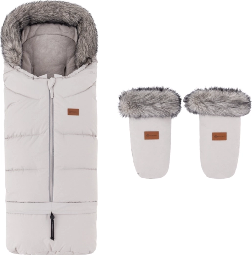 Sacco invernale Petite&Mars Arctic 4v1 con muffole per passeggino Fjora Champagne Shower