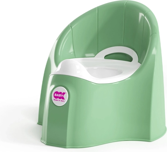 Vasino ergonomico OK Baby Pasha con recipiente estraibile, color menta