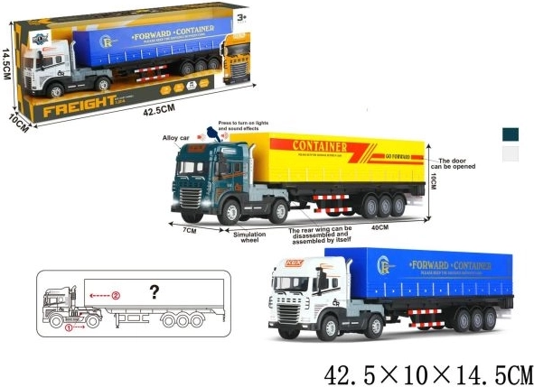 Camion giocattolo con gru ed effetti luminosi e sonori
