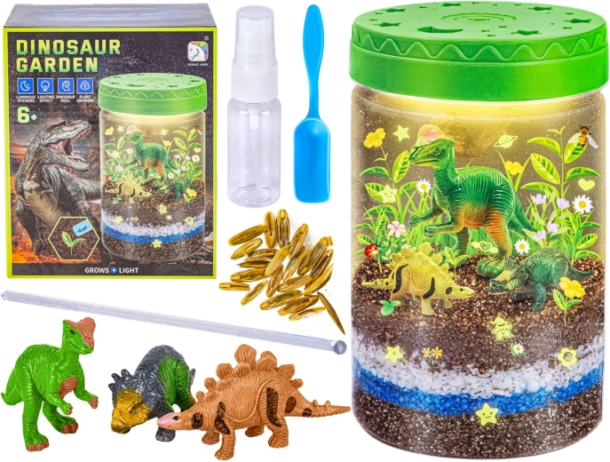 Terrario per bambini con dinosauri con luce notturna a LED - 1 pezzo
