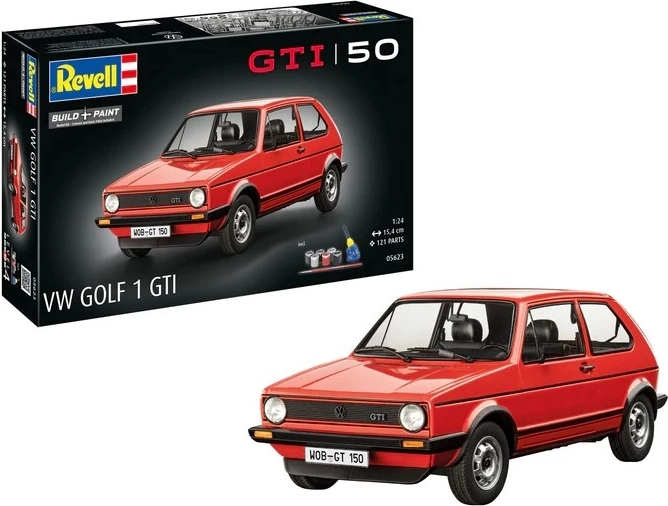 Modello in plastica auto VW Golf I GTI 50 Years 1:24