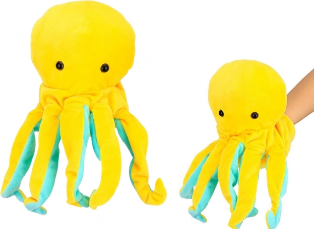 Burattino di Peluche Polpo Giallo 25 cm