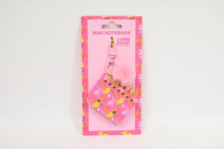 Stnux mini notes come portachiavi rosa con gattino - 1 pezzo