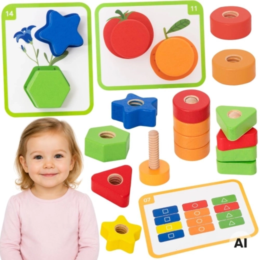 VIGA set educativo di viti e dadi, 30 pezzi