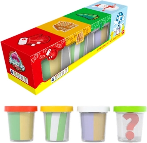 Pasta da modellare festiva con sorpresa (set da 4 pz)