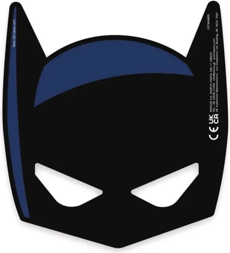 Maschera di carta di Carnevale Batman - set da 6 pz