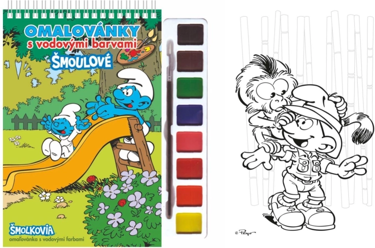 Libri da colorare con acquerelli e pennello I Puffi