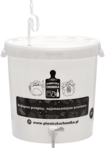 Recipiente per fermentazione da 30 l con coperchio, rubinetto, gorgogliatore e guarnizione