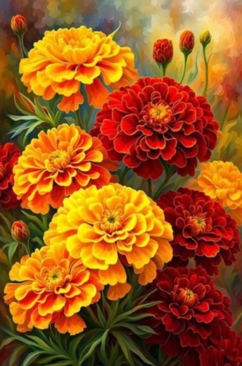 Pittura con i numeri – fiori 40 × 50 cm su tela