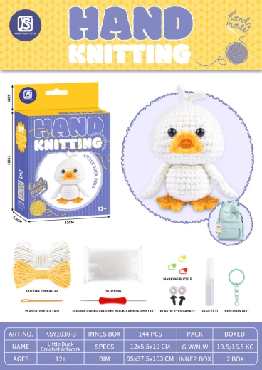 Set creativo per realizzare un peluche in filato – paperella