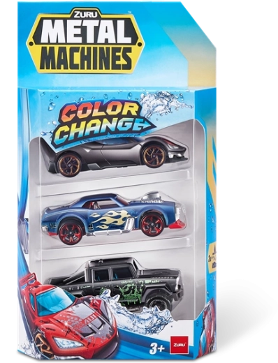 Metal Machines set di auto che cambiano colore 3 pz