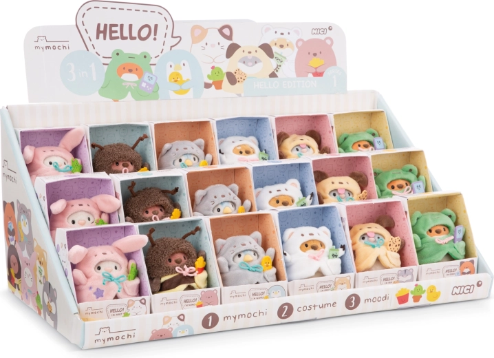 Nici MyMochi Hello – esposizione da banco con peluche 8 cm, 18 pz assortiti
