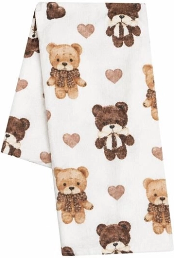 Pannolino in cotone con stampa New Baby orsetti con cuoricino