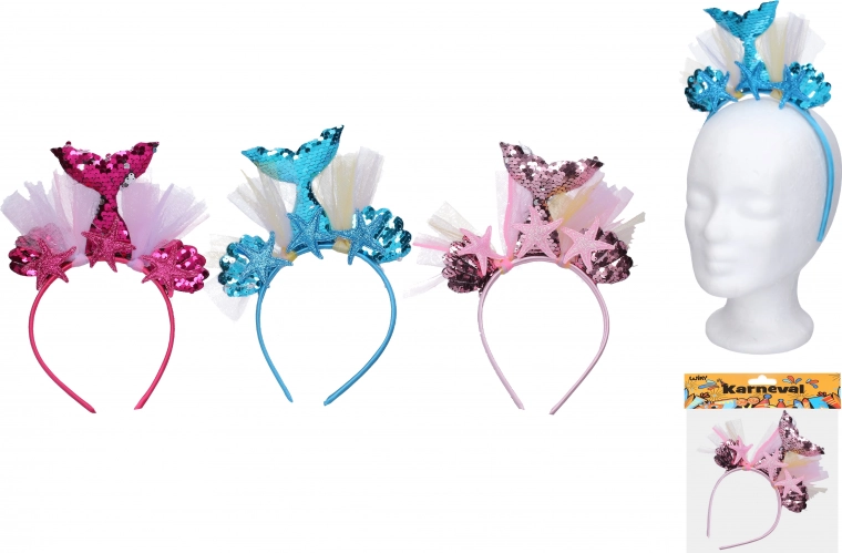 Cerchietto Carnevale Sirena con decorazione