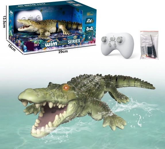 Coccodrillo RC verde con telecomando