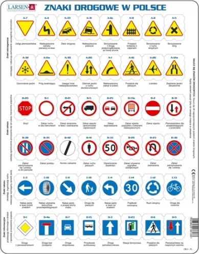Segnali stradali in Polonia Larsen – puzzle educativo