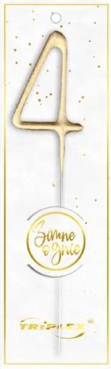 Stellina numero 4, dorata 16,5 cm